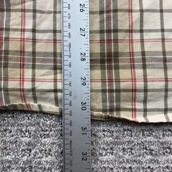 Boston Traders Shirt Men Extra Large XL Brown Red Plaid Button Up Casual Flannel - Picture 10 of 10